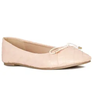 Bata Quilted Ballerina Women Casual Ballerina in Pink