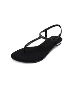Metro Women'S Black Fashion Sandals-7 Uk (40 Eu) (35-3128)(Black_Synthetic)