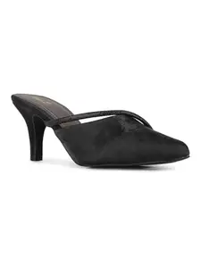 Inc.5 Womens Black Party Wear Solid Pointed Heels