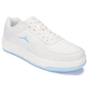 JQR Men Croma Sports Running Shoes PVC Upper Lace Up Design Soft Cushioned Memory Foam Insole Extra Grip Anti Skid Comfortable Lightweight Durable for Gym, Walking, Jogging & Everyday, White, 8 UK