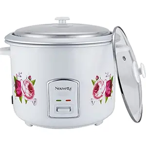 Nouvetta Delight Rice Cooker, 2.8 Litres (2 Pots with 1 Close Fit Steel Lid + 1 Temepered Glass Lid), Red Design price in India.