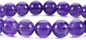 LKBEADS Natural Amethyst 10mm Round Shape Smooth Cut Beads 65 inch Stretchable Bracelet for Men & Women|STBR_RR_00338_65