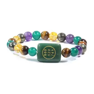GEM MINES Natural Green Zibu Single Bracelet | Zibu Bracelet for Men and Women | Green Colour