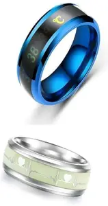 Women Combo Glow & Blue Smart Temperature Ring (IR127)