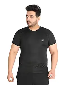 CHKOKKO Men's Polyester Regular Fit Solid Sports T-Shirt
