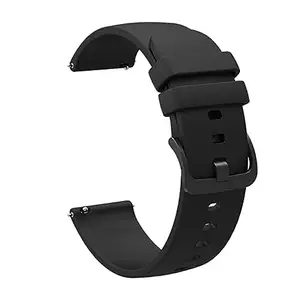 20 MM Smartwatch Band, Belt, Straps, Compatible for Watch, Noise Colorfit, Boat, FIreboltt, Amazefit GT, Universal Compatibility Smart Watch Strap Pack of 1 (Black)