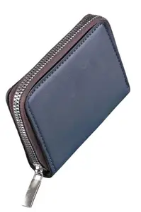 Kesariya Fashion 9 Slots Leather Credit Debit ATM Card Holder Case Wallet for Men & Women (10.5 X 7 X 2 Cm)-Blue