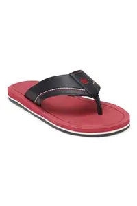Louis Philippe Men Red Solid Flip Flops