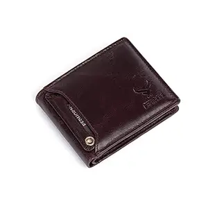 REDHORNS Genuine Leather Wallet for Men | RFID Protected Mens Wallet with 8 Credit/Debit Card Slots | Slim Leather Purse for Men (ARD340R2_Brown)