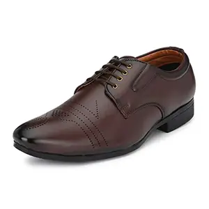 JOHN KARSUN Brown Faux Leather Men Derby Shoes Formal - 9 UK