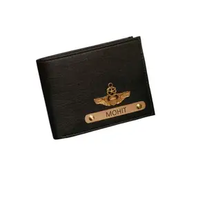 NAVYA ROYAL ART Customized Wallet for Men Personalized Leather Wallet for Mens (Colour :Black)