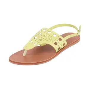 Metro Women Green Synthetic Leather Flat Sandal UK/5 EU/38 (33-422)