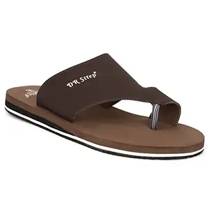 DR STTEP Men's Brown Synthetic OrthoPedic Eva Insole Stylish Outdoor Slip-on Slippers