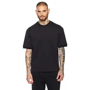 SNITCH Black Plain Oversized Fit T-Shirts