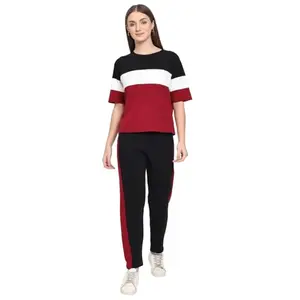 SOFTEN Premium Cotton Blend Women's Tracksuit – Pack of 1 | Stylish & Comfortable Activewear Set for Workout, Yoga, Running & Casual Wear | Short Sleeve Sweatshirt & Joggers for All-Day Comfort