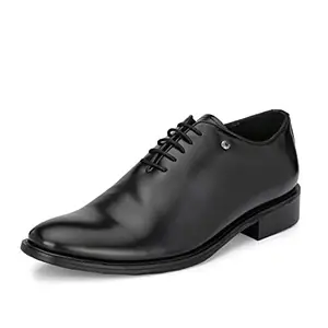 HITZ Men's Black Leather Lace up Formal Shoes - UK 9