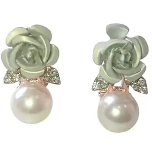 SHREE KAMDAR COLLECTION Fashion Latest Floral Plated Pearl Earrings For Women & Girls.