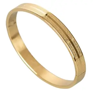 Mahi Creation Gold Plated Round Stylish Hand Kada Bracelet for Man's/Boy's