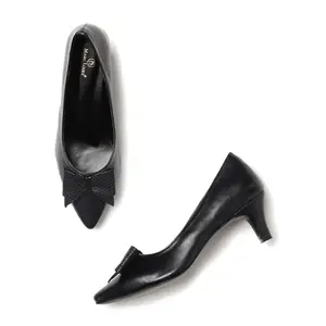 Marc Loire Women’s Smart Casual Kitten Heel Pump Shoes for Every Occassion (Black, 7)
