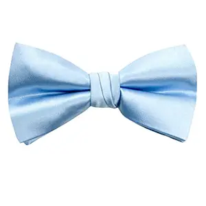 Young Arrow Premium Satin Bow Tie for Men | Adjustable Neckband for Perfect Fit | Handcrafted Bow Tie for Suits, Blazers & Tuxedo for Formal Events & Weddings (Light Blue)