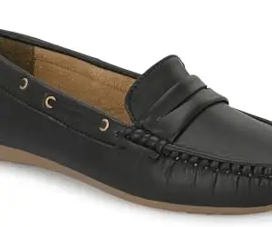 Karaddi Womens Loafer Shoes 8024 Comfortable Loafer Black