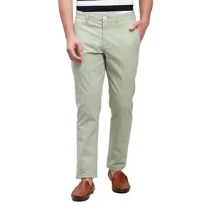 Colorplus Men's Solid Piece Dyed Pattern Nuvo Fit Cotton Blend Flat Front Casual Trouser (Size: 30)-CMTT11860-N4
