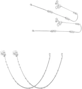 Heer Collection Traditional Jewellery For All Occassions Anklets Payal Pair for Women/Girls Alloy Anklet - Bzr_Combo Payal-102 & 103 (1-Pair Each)