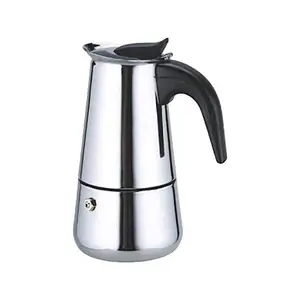 HOMAVA Stainless Steel Espresso Coffee Maker Moka Pot, 9.2 X 5.4 X 4.7 Inch, Silver