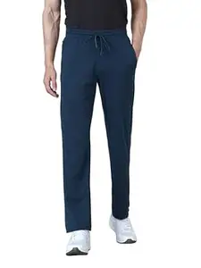 TECHNOSPORT Men Solid Slim Fit Sports Trackpants Techno Dry UPF50+ Polyester Mid Rise Drawstring Track Pant for Men Gym Workout Joggers Casual Quick Dry