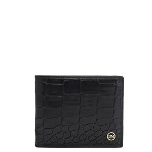 Da Milano RFID Protected Leather Wallet for Men with Card Slot - Black