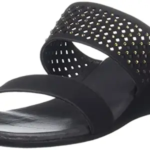 Bata womens Flex Wedge Mule Black 2 Wedge Sandal - 4 UK (7716214)