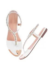 SELFIEE Comfortable & Trendy Elegant Flat Sandals Fashionable Casual and Classy Flats Slippers For Women & Girls