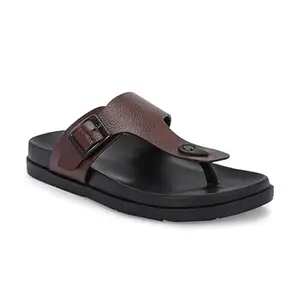 San Frissco Men's Sandals with Open Toe Strap/Perfect Fit for Summer and Rainy Season Easy to Walk Slipper, Chappal/Stylish Casual Trendy Floaters - 6 (Brown)