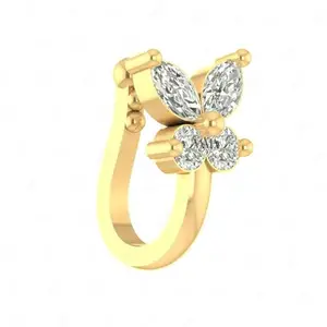 VAMA Fashions Gold Plated Without Piercing Nosepin Clip on Pressing type Nath Nose Ring Stud for Women & Girls