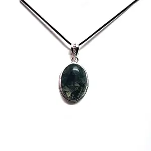 ASTROGHAR Astoghar Natural Moss Agate Oval Shaped Crystal Pendant For Men And Women