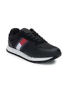 Tommy Hilfiger Men Solid Lace-Up Sneakers_8905692332236 Black