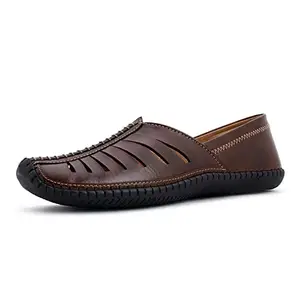 Lazard by Khadim's Synthetic Leather PVC Sole Laser-Cut Brown Casual Shoe for Men - Size 9