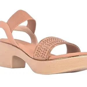 P.B.H. Block Heel Sandal For Women | Women's Embellished Ankle-Strap Heel Sandals | Heel Height: 2 Inches (Antique) - 10