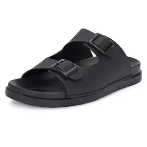 Centrino Sandal for Men | Enhanced Grip Insole for Superior Stability | Modern & Stylish Design with Adjustable Straps | Lightweight & Comfortable Footwear for All-Day Wear 7326-1_Black_9