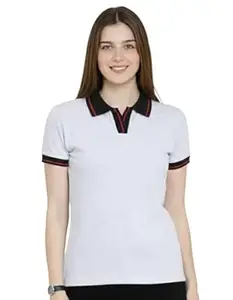 Scott International Women’s Cotton Polo T-Shirt | Half Sleeve Plain Collar Tee | Stylish Casual Top | Plain T-Shirt for Girls | Workwear for Office & Casual Wear
