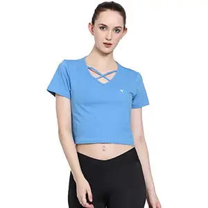 AM SWAN Premium Cotton Lycra Smart FIT Half Sleeve Solid V-Neck T-Shirts