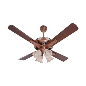 Breezalit Moderna 4 Blades 1200 mm / 48 Inch, 75W Designer Ceiling Fan (Antique Copper Finish) with Remote control feature price in India.