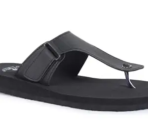 DR STTEP Men's Black Synthetic OrthoPedic Eva Insole Indore Comfortable Slip-on Slippers