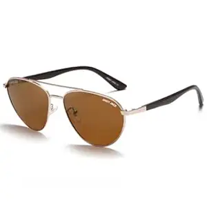 grey jack Round Polarized Sunglasses with Double Bridge,Metal Full Frame Eyewear for Men Women 2399