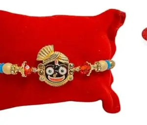 V VRINDE Jagganath Ji Metal Rakhi Greeting n Roli