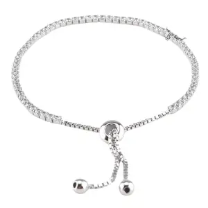 Miss Highness Miss Highness Women's Tennis Silver Bracelet With Cubic Zirconia