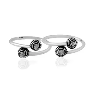 Sechi Oxidised Silver Round Toe Rings | Thai Trand| Silver Bichiya For Women and Girls| Pure Chandi Bichiya Foot Ring Jewelry | 9+ Adjustable