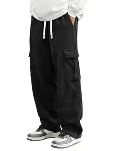 Samfor Pant for Men Casual Feel Cargo Joggers for Men – Cotton Loose Fit Utility Pants with 6 Pockets | Durable Outdoor & Hiking Trousers for man
