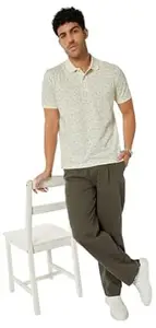 Max Men's Half Sleeves Regular Fit Printed Polo T-Shirt