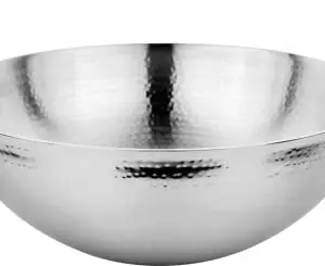 Prabha Stainless Steel Hammered Finish, Heavy Gauge Kadhai, Kitchen Wok with 3.4L Capacity & 280mm Size, Compatible with Gas Stove price in India.
